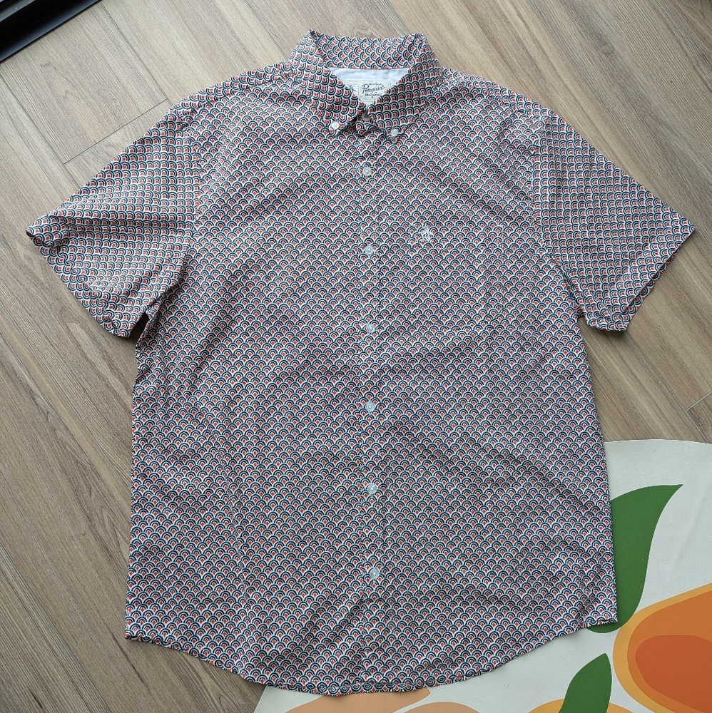 Original Penguin Red and Blue Geometric Shirt